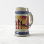 Sunset Family Beach Walk Beer Stein - Tasse (VorderseiteRechts)