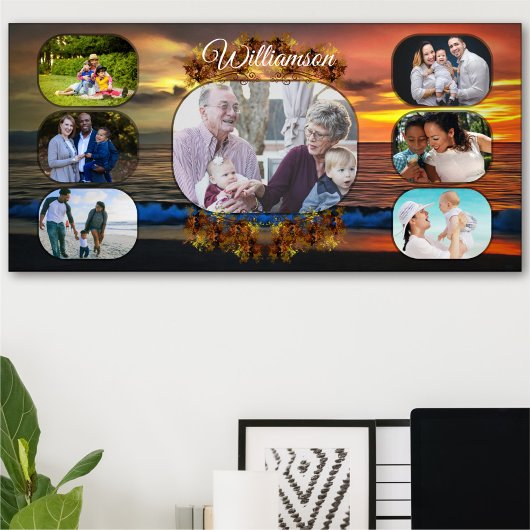 Sunset Family Foto Collage 1577 Art Print Poster