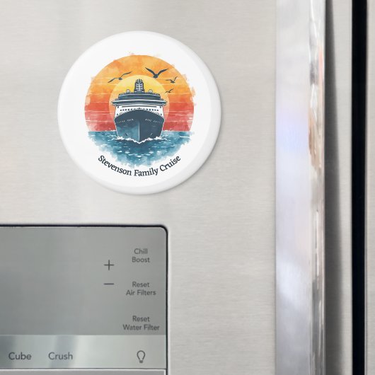 Sunset Family Name Vacation Cruise Ship Keepsake Magnet (In Situ (Kühlschrank))