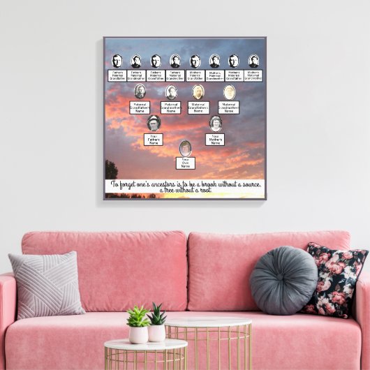 Sunset Family Tree Viergenerationen Leinwand Art (Insitu (Wohnzimmer))