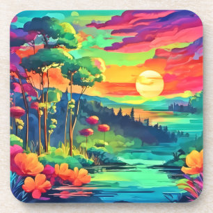 Sunset Fantasy Landschaft Getränkeuntersetzer
