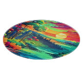 Sunset Fantasy Landschaft Schneidebrett (Ecke)