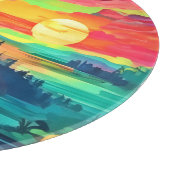 Sunset Fantasy Landschaft Schneidebrett (Ecke)