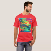 Sunset Fantasy Landschaft T-Shirt (Vorne ganz)