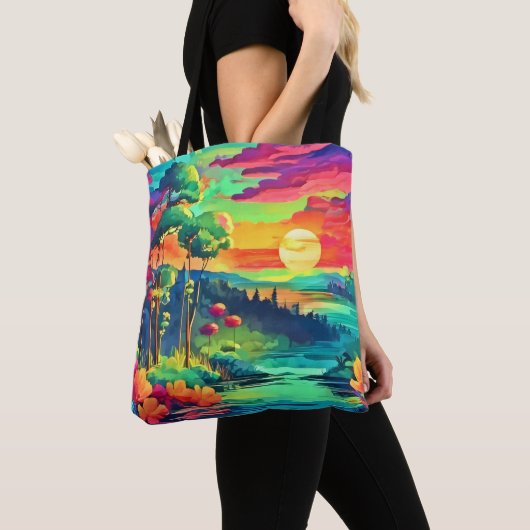 Sunset Fantasy Landschaft Tasche (Von Nahem)