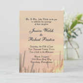 Sunset Field Wedding Invitation Einladung (Stehend Vorderseite)