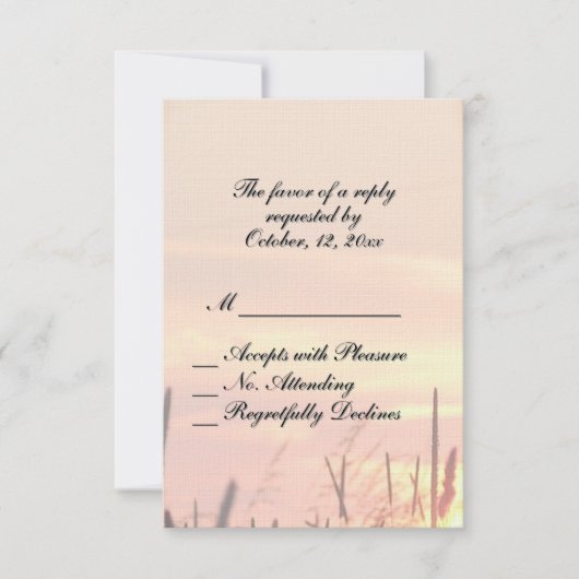 Sunset Field Wedding RSVP Karte (Vorderseite)