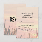 Sunset Field Wedding RSVP Karte (Vorne/Hinten)