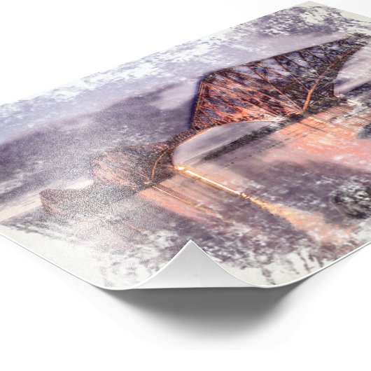 Sunset Firth of Forth Railway Bridge Fotodruck (Ecke)