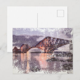 Sunset Firth of Forth Railway Bridge Postkarte