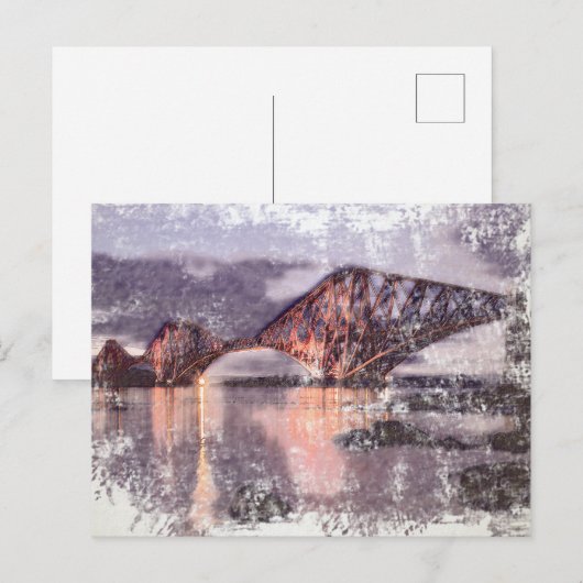 Sunset Firth of Forth Railway Bridge Postkarte (Vorne/Hinten)