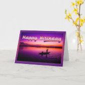 Sunset Fischen Geburtstagskarte Karte (Gelbe Blume)