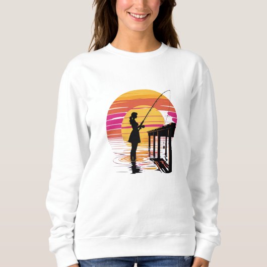 Sunset Fishing – Women’s Sweatshirt (Vorderseite)
