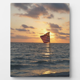 Sunset Flag Fotoplatte