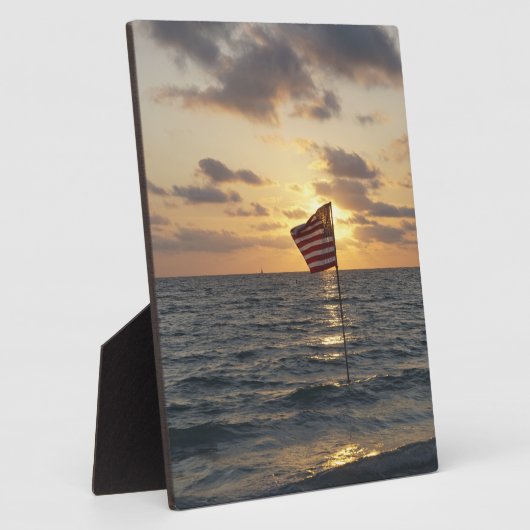 Sunset Flag Fotoplatte (Seite)