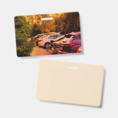 Sunset Flame Event Name Badge – Anpassbar Ausweis (Vorder- & Rückseite)