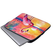 Sunset Flamingo Art Design Laptopschutzhülle (Vorne Knopf)