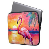 Sunset Flamingo Art Design Laptopschutzhülle (Vorderseite Links)