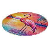 Sunset Flamingo Art Design Schneidebrett (Ecke)