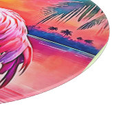 Sunset Flamingo Art Design Schneidebrett (Ecke)