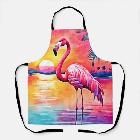 Sunset Flamingo Art Design Schürze (Vorderseite)