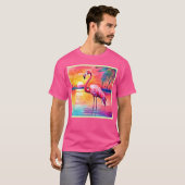 Sunset Flamingo Art Design T-Shirt (Vorne ganz)