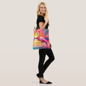 Sunset Flamingo Art Design Tasche (Am Model)