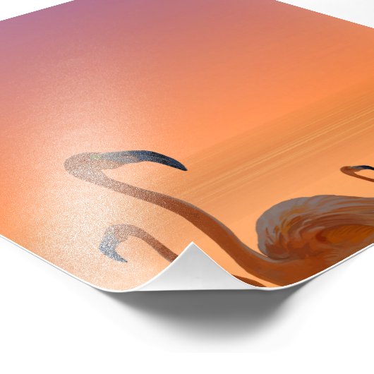 Sunset Flamingo Tropical Poster (Ecke)