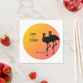 Sunset Flamingo Wedding Serviette (Beispiel)