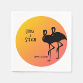 Sunset Flamingo Wedding Serviette (Vorderseite)