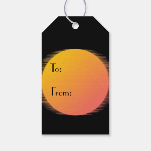 Sunset Flamingos Event Tag Geschenkanhänger (Rückseite)