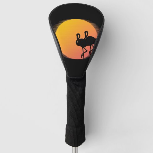 Sunset Flamingos Golf Headcover (Vorderseite)
