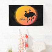 Sunset Flamingos Persönlich mit Namen Banner (Insitu)