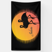 Sunset Flamingos Persönlich mit Namen Banner (Vertikal)