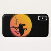 Sunset Flamingos Persönlich mit Namen Case-Mate iPhone Hülle (Rückseite (Horizontal))