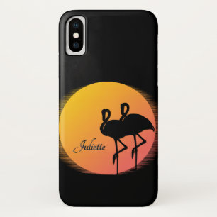 Sunset Flamingos Persönlich mit Namen Case-Mate iPhone Hülle