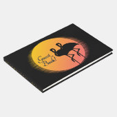 Sunset Flamingos Persönlich mit Namen Gästebuch (Ecke)