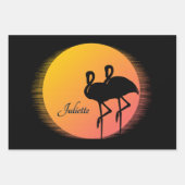 Sunset Flamingos Persönlich mit Namen Geschenkpapier Set (Vorderseite)