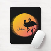 Sunset Flamingos Persönlich mit Namen Mousepad (Mit Mouse)