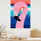 Sunset Flamingos Poster (Küche)