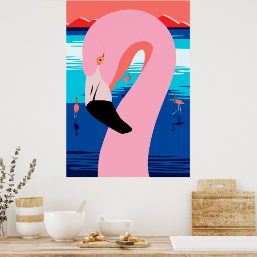 Sunset Flamingos Poster (Küche)