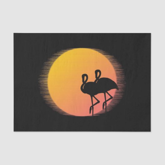 Sunset Flamingos Seidenpapier (Vorderseite)