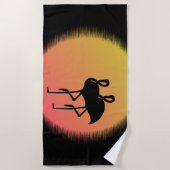 Sunset Flamingos Strandtuch (Vorderseite)