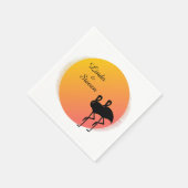 Sunset Flamingos Wedding Serviette (Ecke)