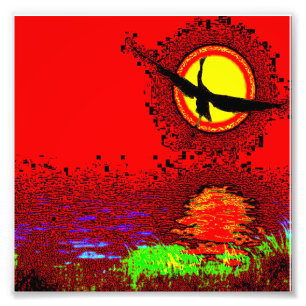 Sunset Flight – Vibrant Art Print Fotodruck