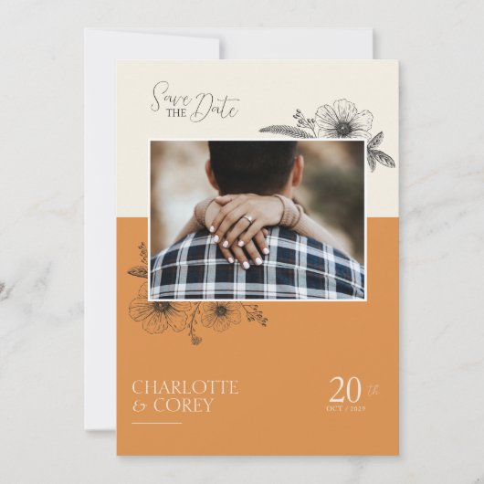 Sunset Floral Save The Date (Vorderseite)