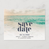 Sunset Florida Beach Hochzeit Save the Date Ankündigungspostkarte (Vorderseite)