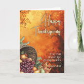 Sunset Forest Hebrews 13:15 Happy Thanksgiving Karte (Vorderseite)