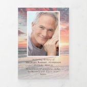 Sunset Foto 6-Seiten-Gedächtnisfolge Dreifach Gefaltete Einladung (Cover)