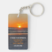 Sunset Foto Beach House Ferienanlage Vermietung Schlüsselanhänger (Rückseite)